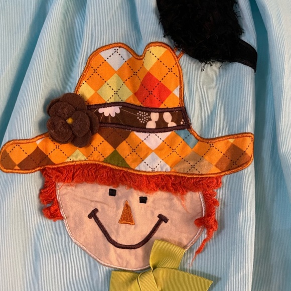 Is Jenns girls scarecrow Halloween thanksgiving applique holiday swing dress 8 - Picture 8 of 8